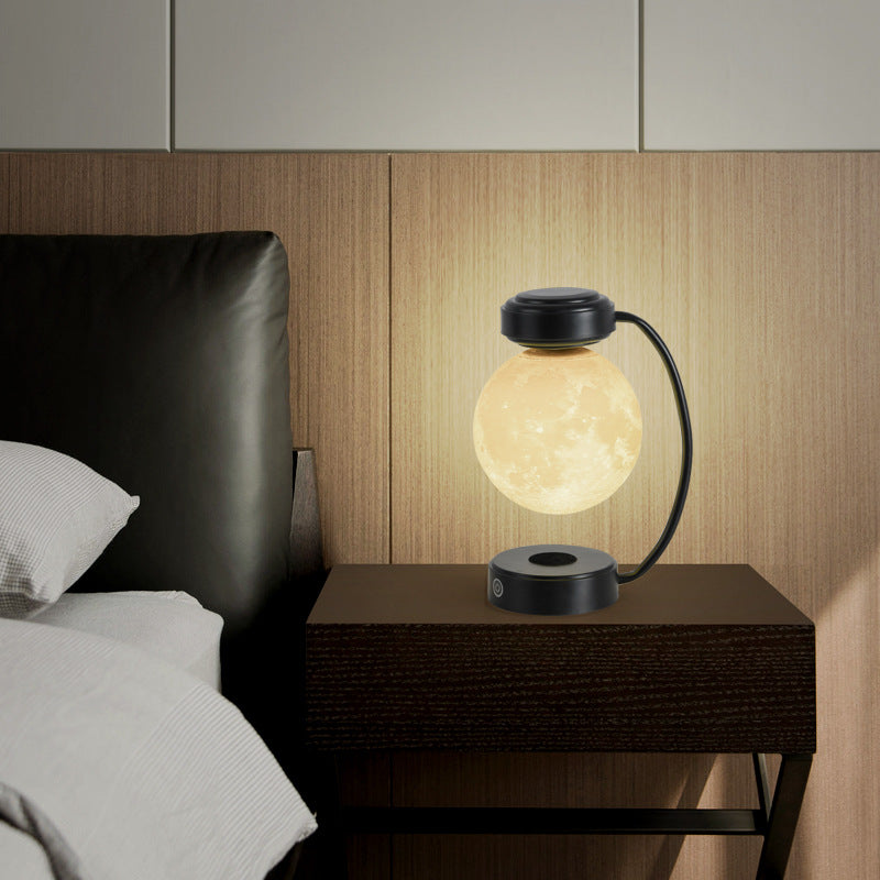 3D LED Moon Night Light – Wireless Magnetic Floating Ball Lamp – Rotating Moon Light for Bookshop, School, & Home Office – Silent Levitation Technology