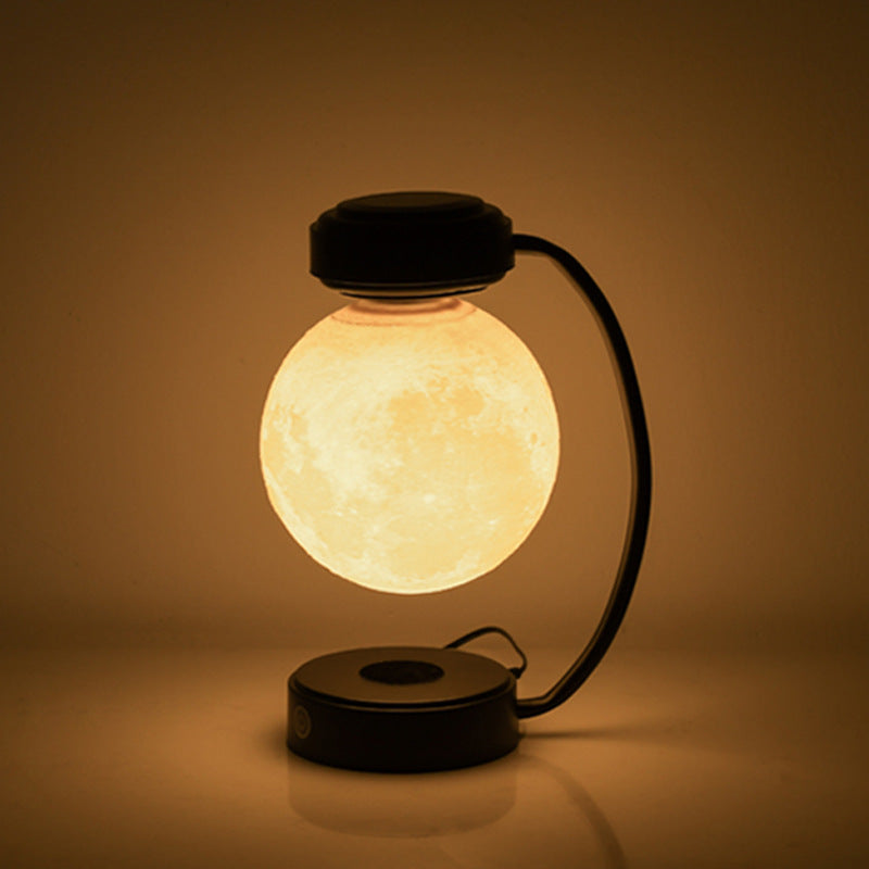 3D LED Moon Night Light – Wireless Magnetic Floating Ball Lamp – Rotating Moon Light for Bookshop, School, & Home Office – Silent Levitation Technology