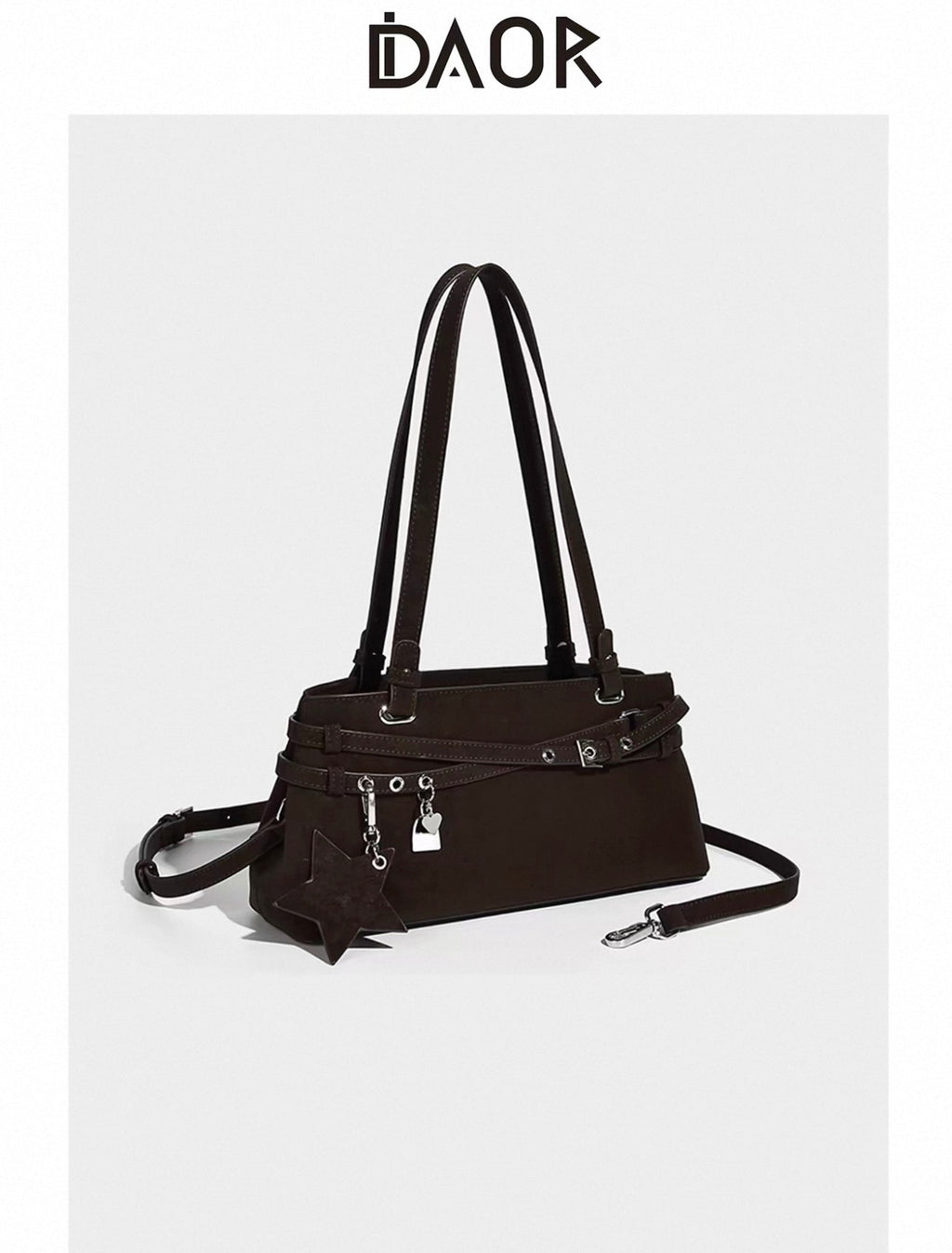 "DAOR Niche Premium Underarm Baguette Bag Women 2026 Fall/Winter New Versatile Genuine Leather Top-Handle Shoulder Crossbody Bag"