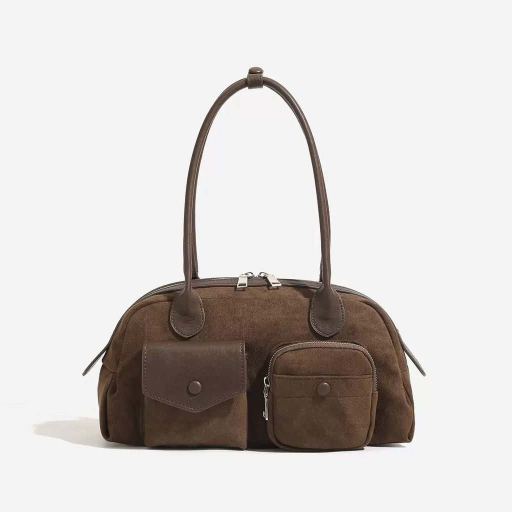 DAOR Premium Leather Boston Bowling Bag - 2026 Luxury Autumn/Winter Women’s Underarm & Commuter Shoulder Bag
