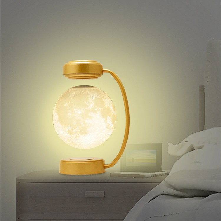 3D LED Moon Night Light – Wireless Magnetic Floating Ball Lamp – Rotating Moon Light for Bookshop, School, & Home Office – Silent Levitation Technology